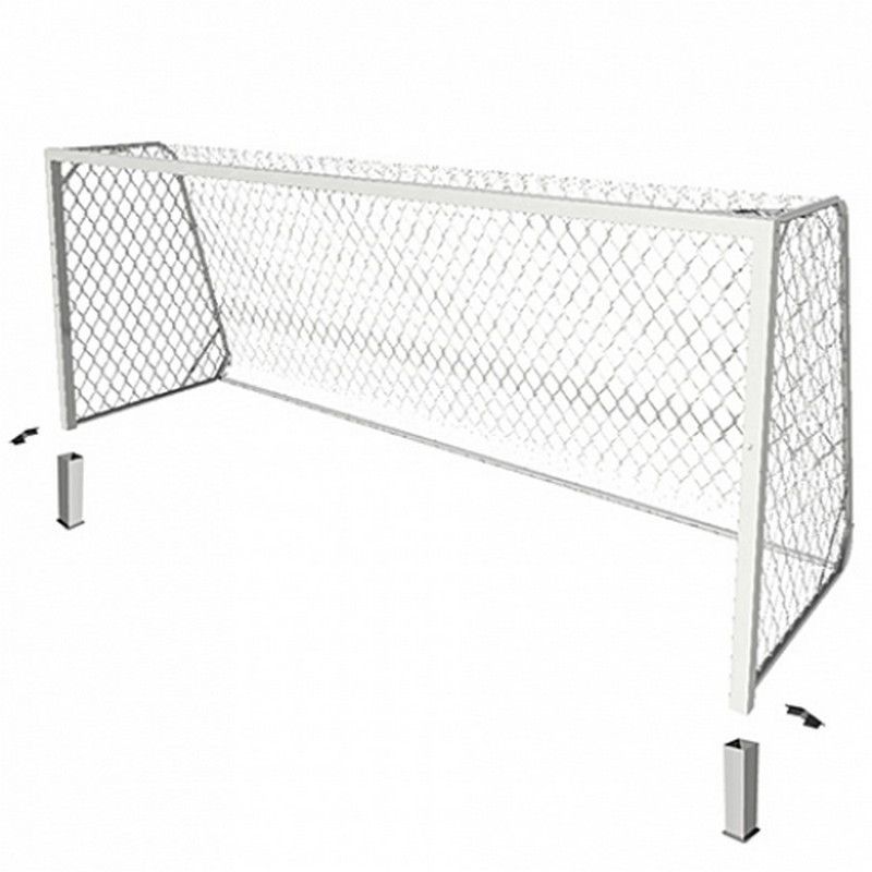 Ворота футбольные 5х2 м, алюминиевые, квадратного профиля, стационарные юношеские Pioner A14508