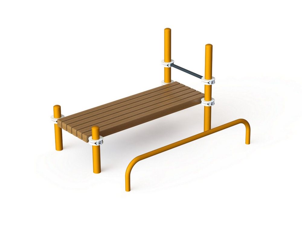 Лавочка Воркаут для пресса с упором для ног и перекладиной  Pioner A17332