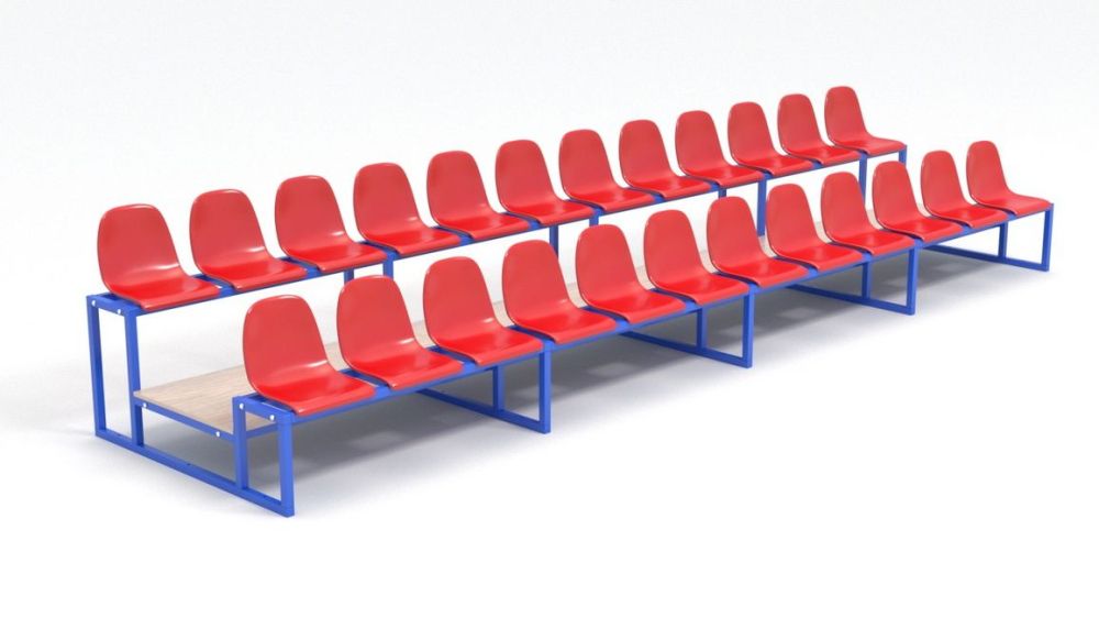 Трибуна с пластиковыми сидениями двухрядная  Pioner A13586