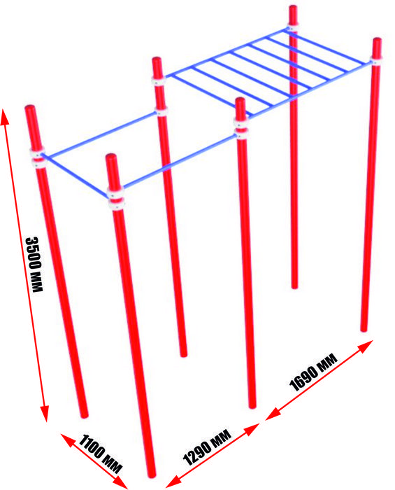 Рукоход с турниками Pioner A16426