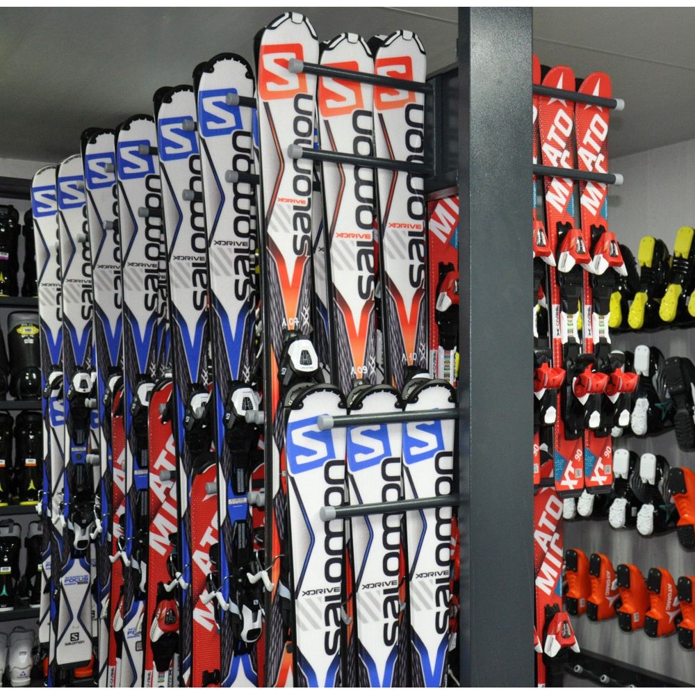 Стеллаж Премиум-У для горных лыж, двухсторонний 219х215х90см  GLPY-90