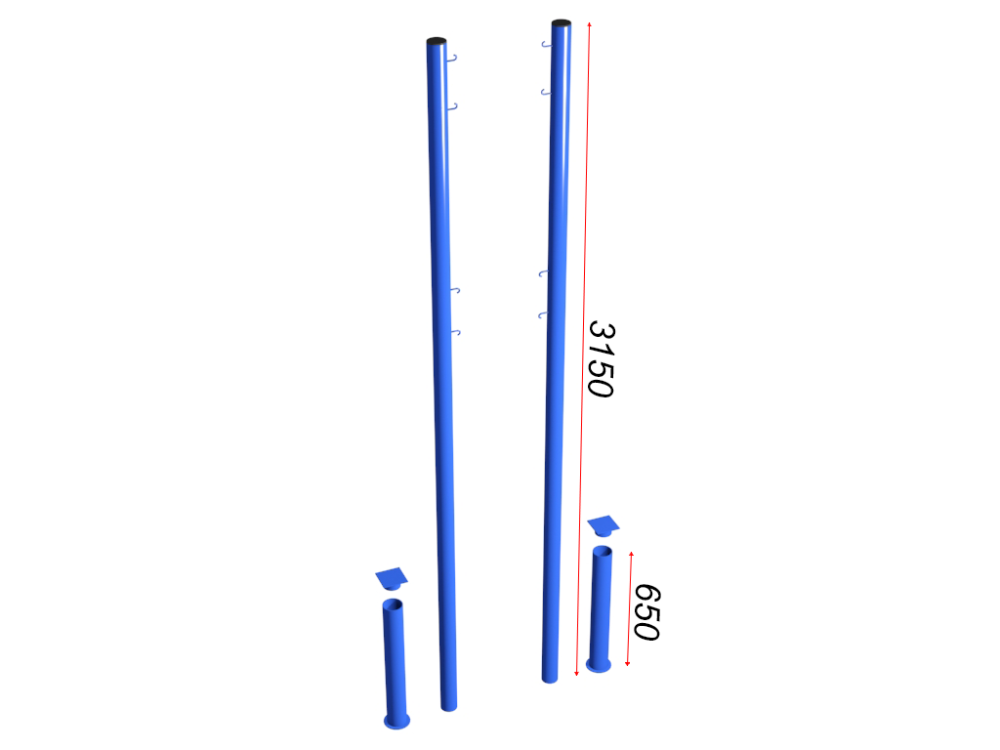 Стойки волейбольные со стаканами и крышками  Pioner A10187