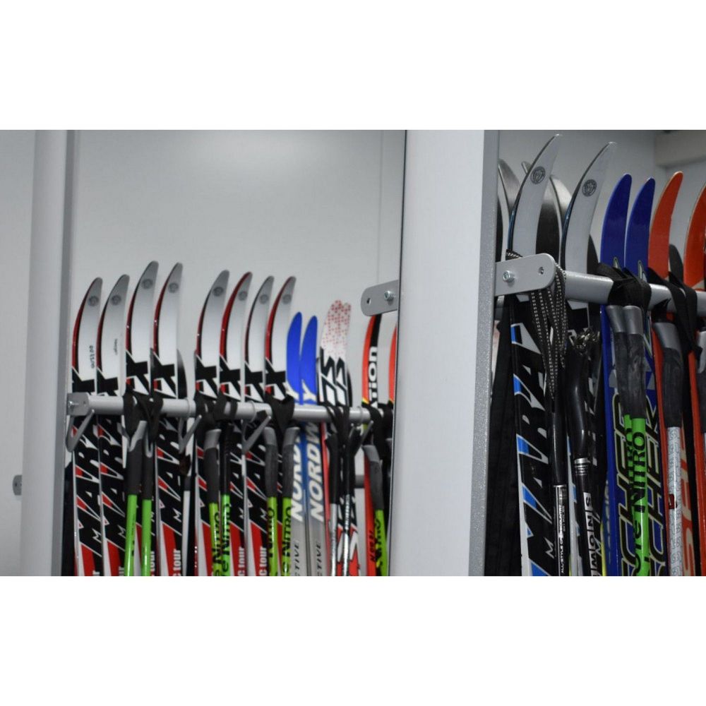 Стеллаж Премиум для беговых лыж, двухсторонний с вешалкой 219х155х67см  BLVPD-26
