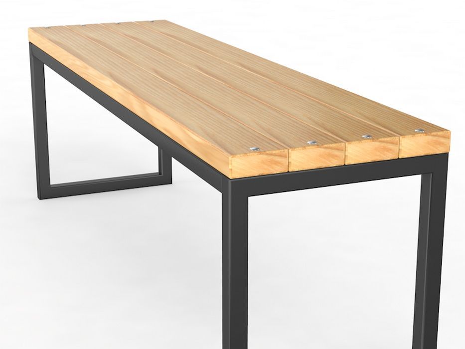 Уличная скамейка без спинки Прямоугольник длина 2500 мм  Pioner A10972