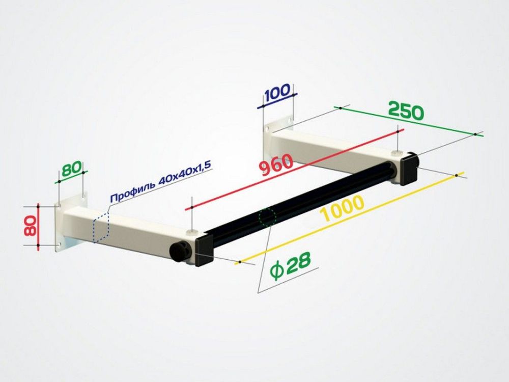Турник настенный с малым выносом  Pioner A16511