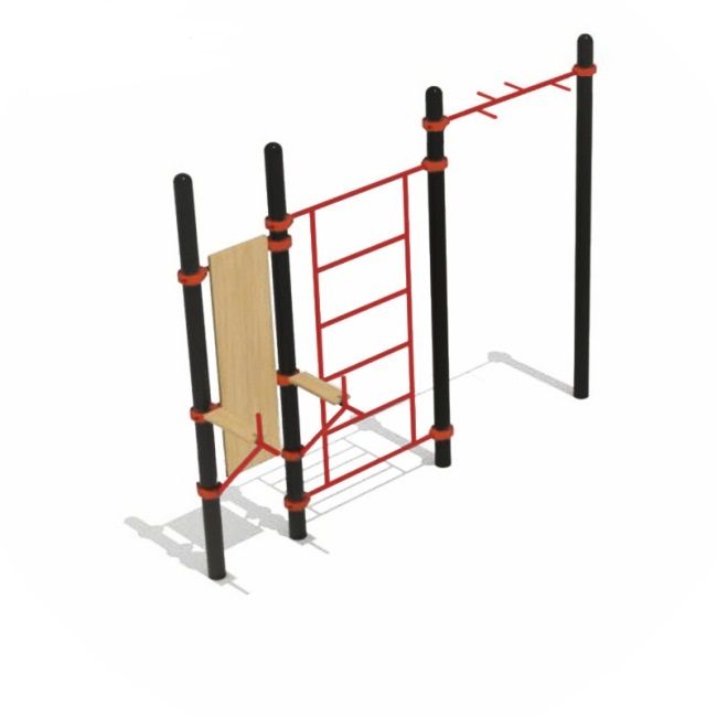 Вертикальный пресс шведская стенка турник круглый профиль   Pioner A16043