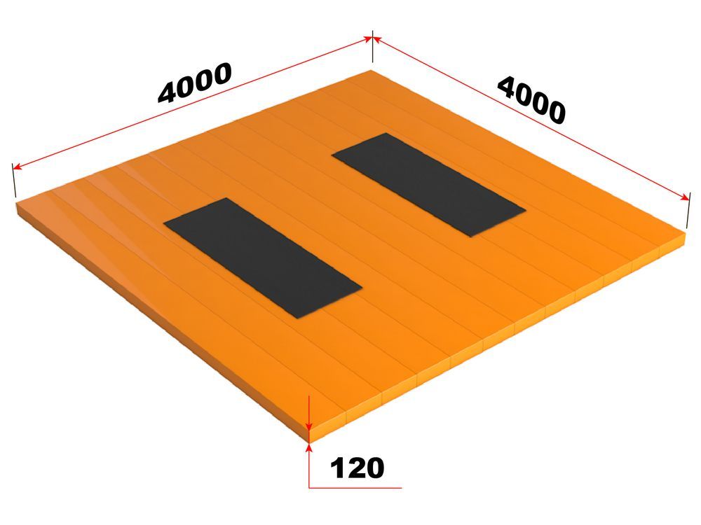 Помост тяжелоатлетический соревновательный 4х4х0,12м  Pioner A12154
