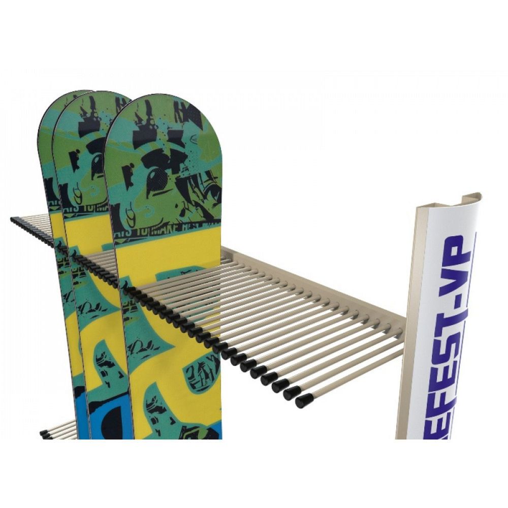 Стеллаж Премиум СП-1 для сноубордов, односторонний с корзиной 219х125х45см  SP1-40