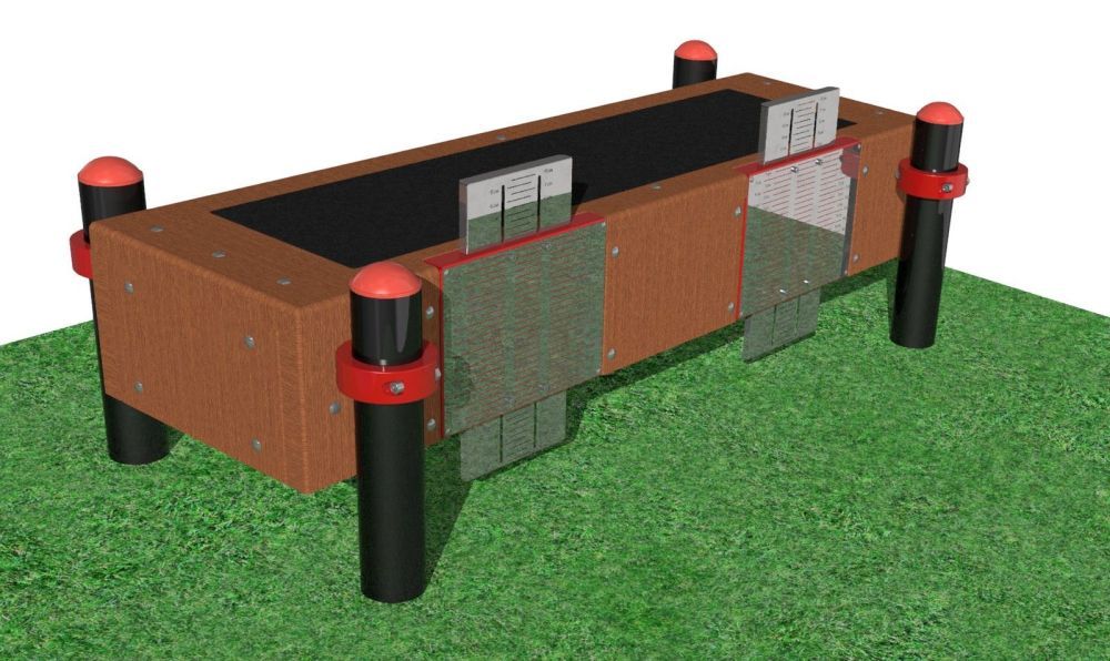 Горизонтальная гимнастическая скамья прикреплены измерительные линейки  Pioner A17853