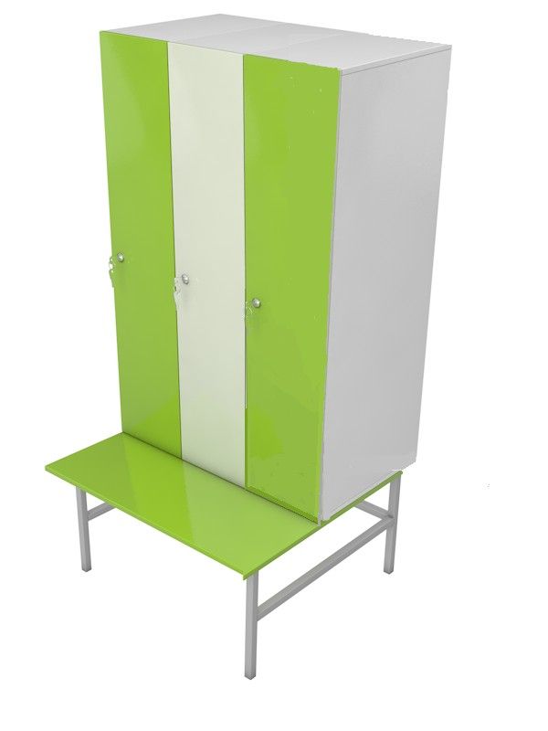 Шкаф-скамейка для раздевалок ЛДСП  Pioner A16266