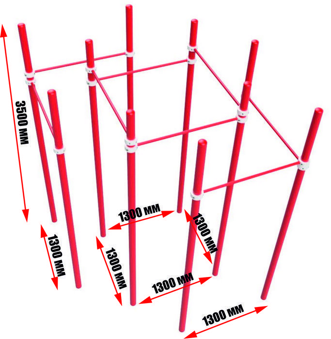 Турник квадратный с дополнительными перекладинами  Pioner A16397
