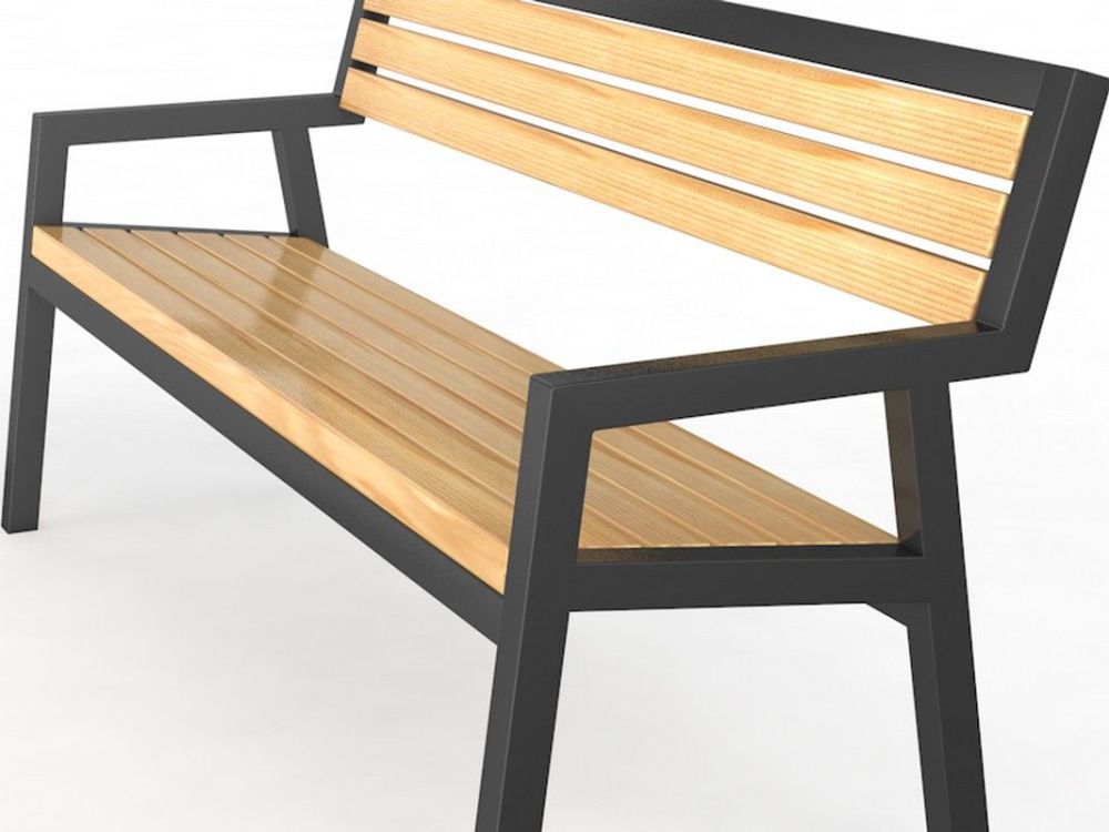 Уличная скамейка со спинкой, l3 м Pioner A10959