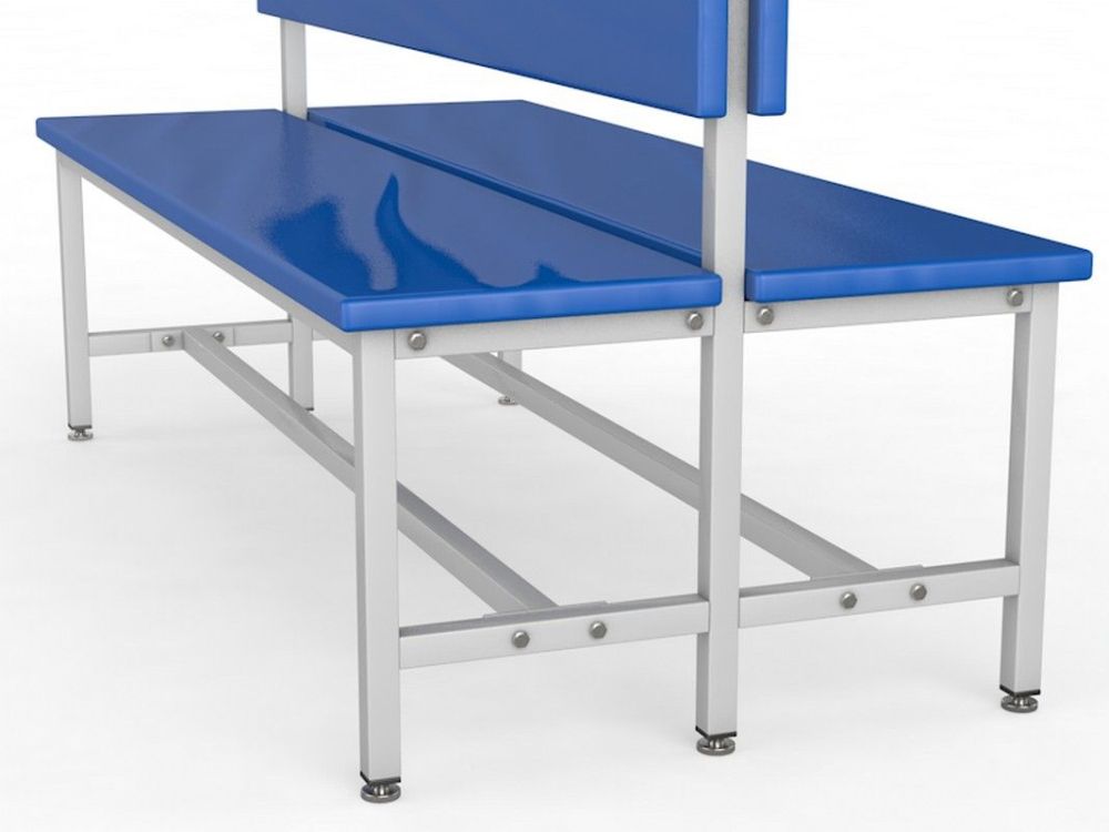 Скамейка для раздевалки со спинкой, двухсторонняя, мягкая, 250см Pioner A16351