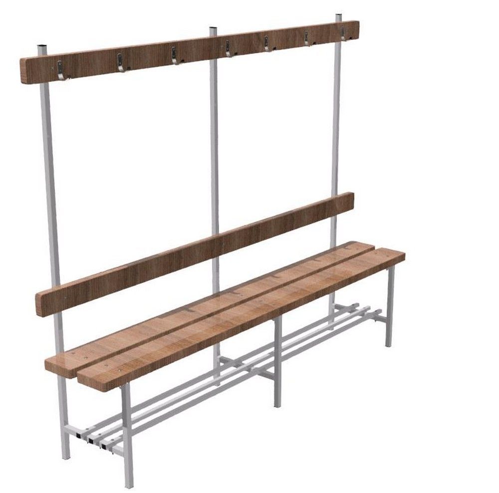 Скамья для раздевалок односторонняя с вешалкой, 250х40x160(46)см Pioner A17863