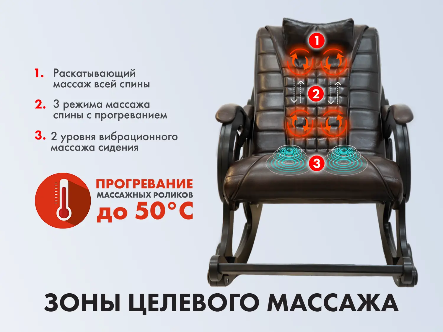 Массажное кресло-качалка EGO WAVE Шоколад