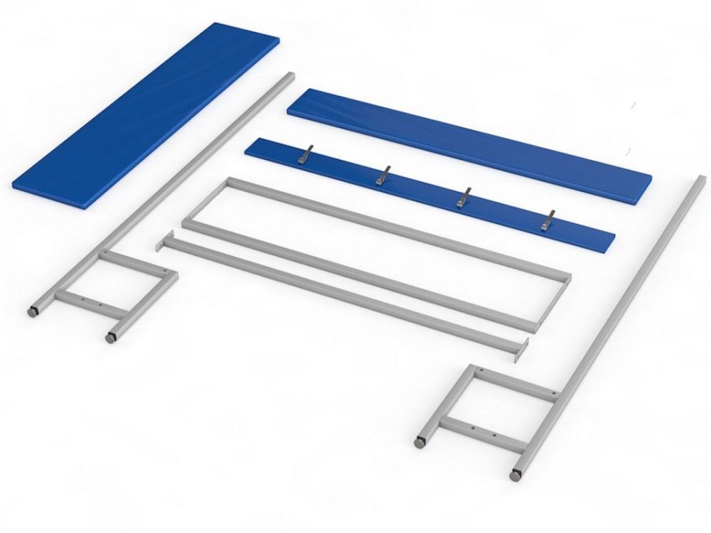 Скамейка для раздевалки со спинкой, односторонняя с вешалкой, настил ЛДСП, 250см  Pioner A16271