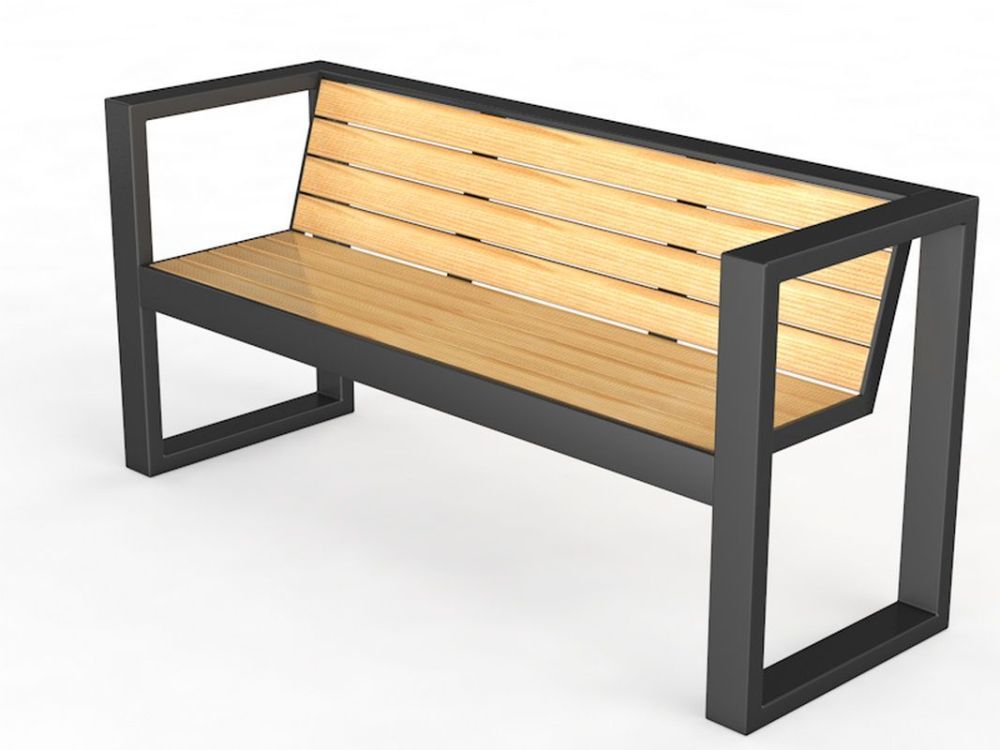 Уличная скамейка со спинкой   Pioner A10970