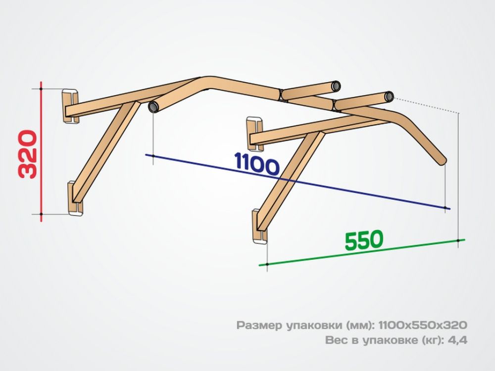 Турник настенный Фронт, серый