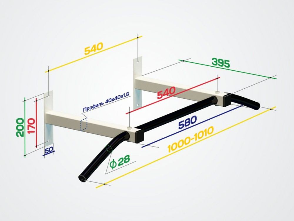 Турник настенный с широким хватом  Pioner A16449