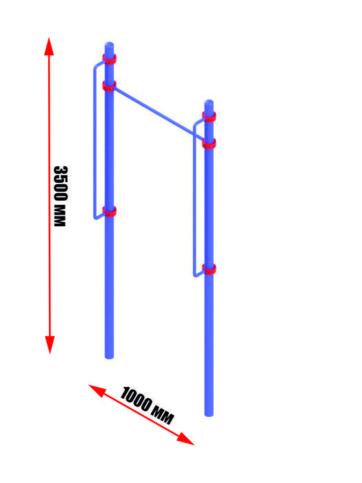 Турник с поручнями для людей с ограниченными возможностями  Pioner A16419