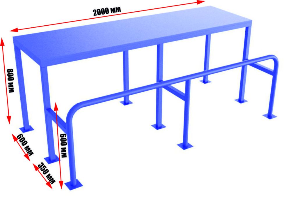 Скамья с упором для ног уличная  Pioner A16227