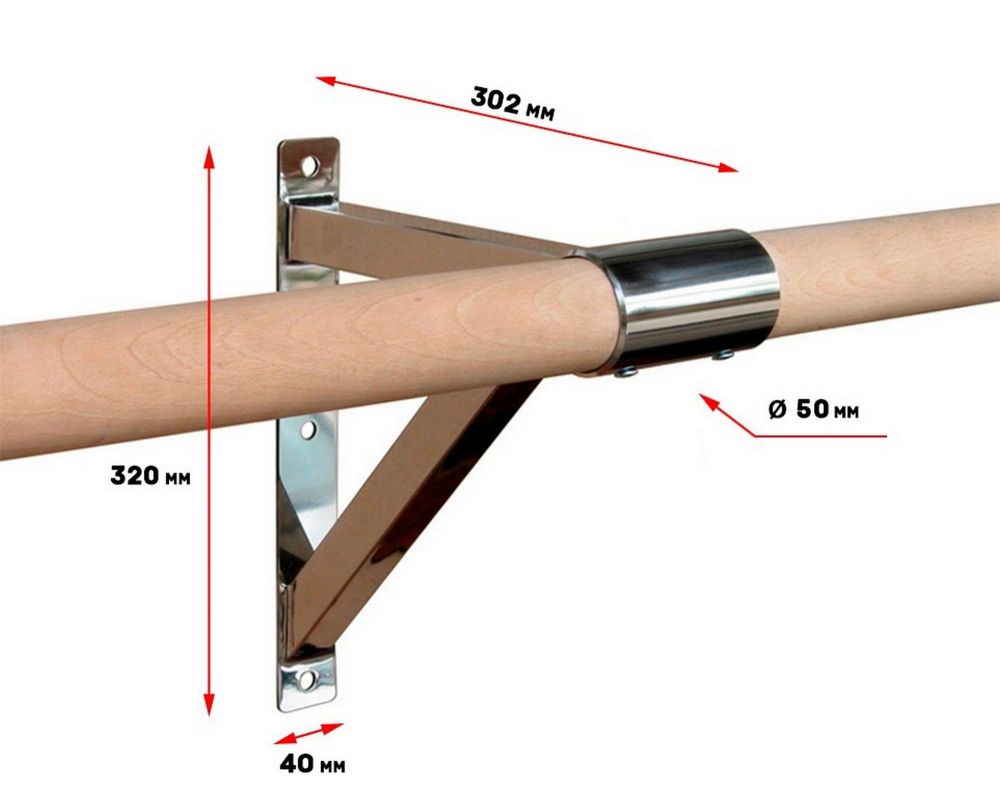Кронштейн настенный (1-рядный) нержавеющая сталь  Pioner A15248