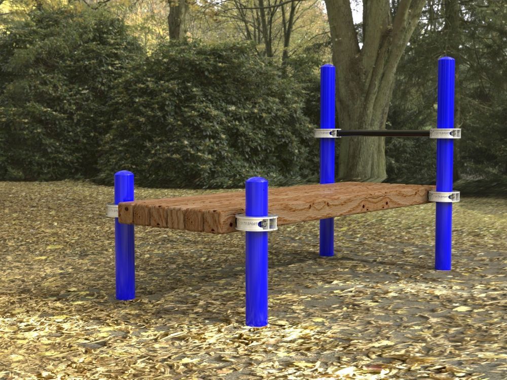 Лавочка Воркаут для пресса с перекладиной Pioner A17365