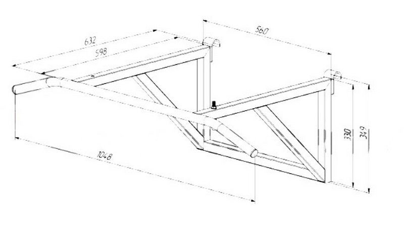 Турник навесной усиленный на шведскую стенку  Pioner A12015