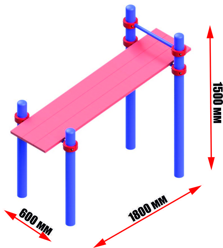 Скамья гимнастическая с фиксацией ступней серии Воркаут  Pioner A16228