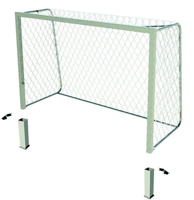 Ворота для мини-футбола\гандбола, алюминиевые, стационарные 300x200 Pioner A14504