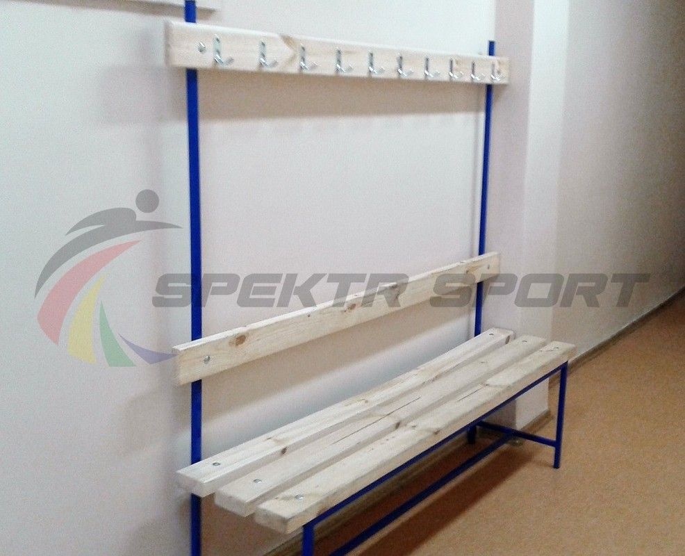 Скамейка с вешалкой для раздевалок, 160 см  разборная Pioner A17218