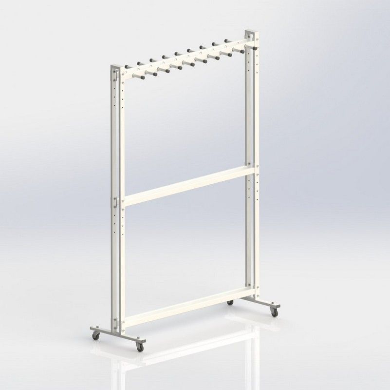 Стеллаж для лыж мобильный + вешалка для палок на 36 пар  Pioner A14385