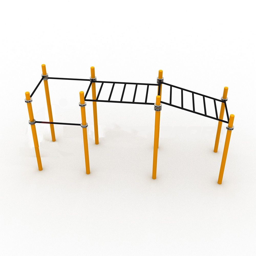 Рукоход двухсекционный с подъёмом и 3 турника Pioner A17239