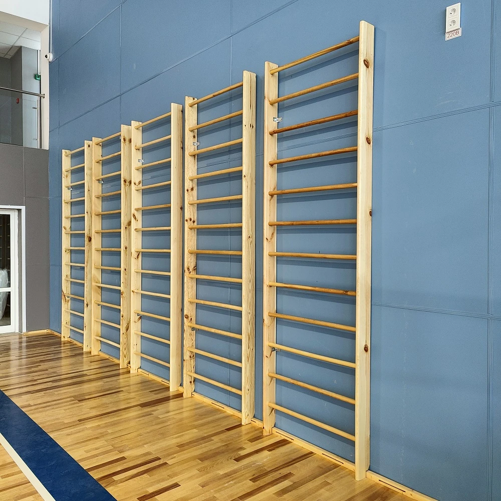 Стенка гимнастическая 2200х800 мм, круглые перекладины, береза/сосна