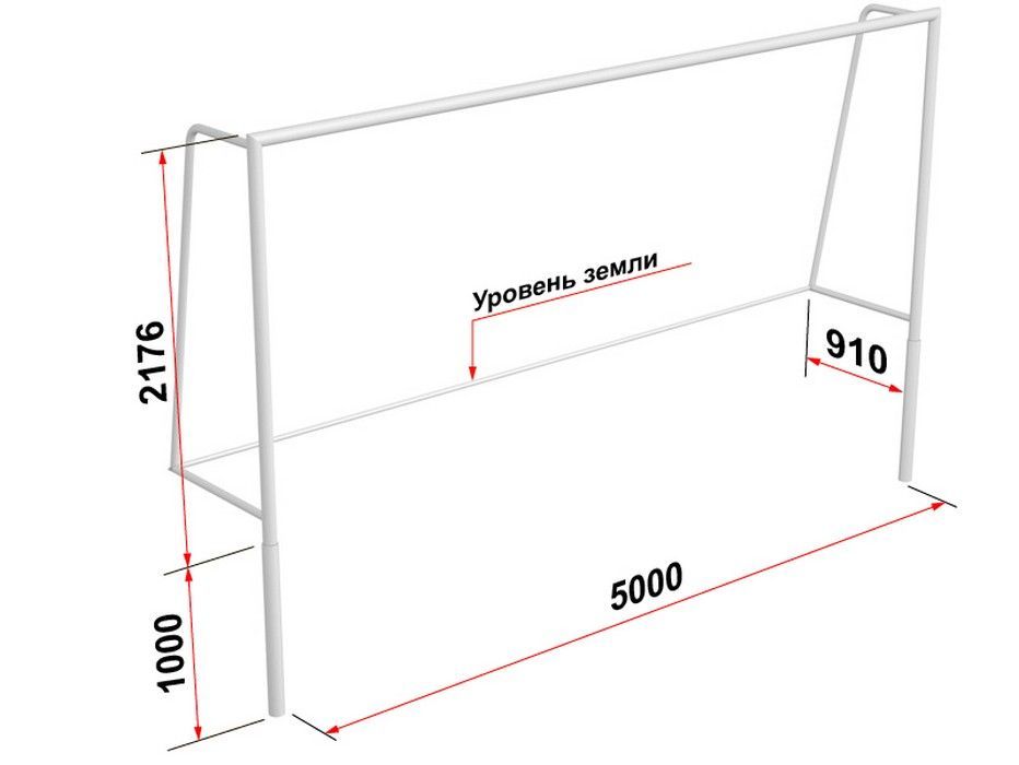 Ворота футбольные разборные (5х2 м)  шт Pioner A13827