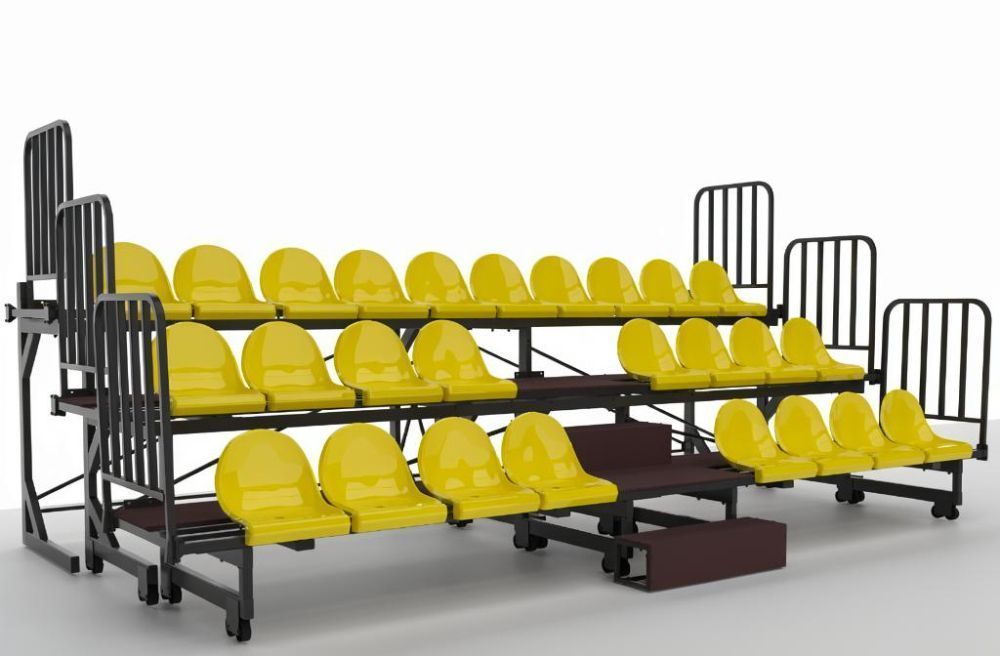 Трибуна трехрядная 26 мест телескопическая с ограждениями Pioner A2506398