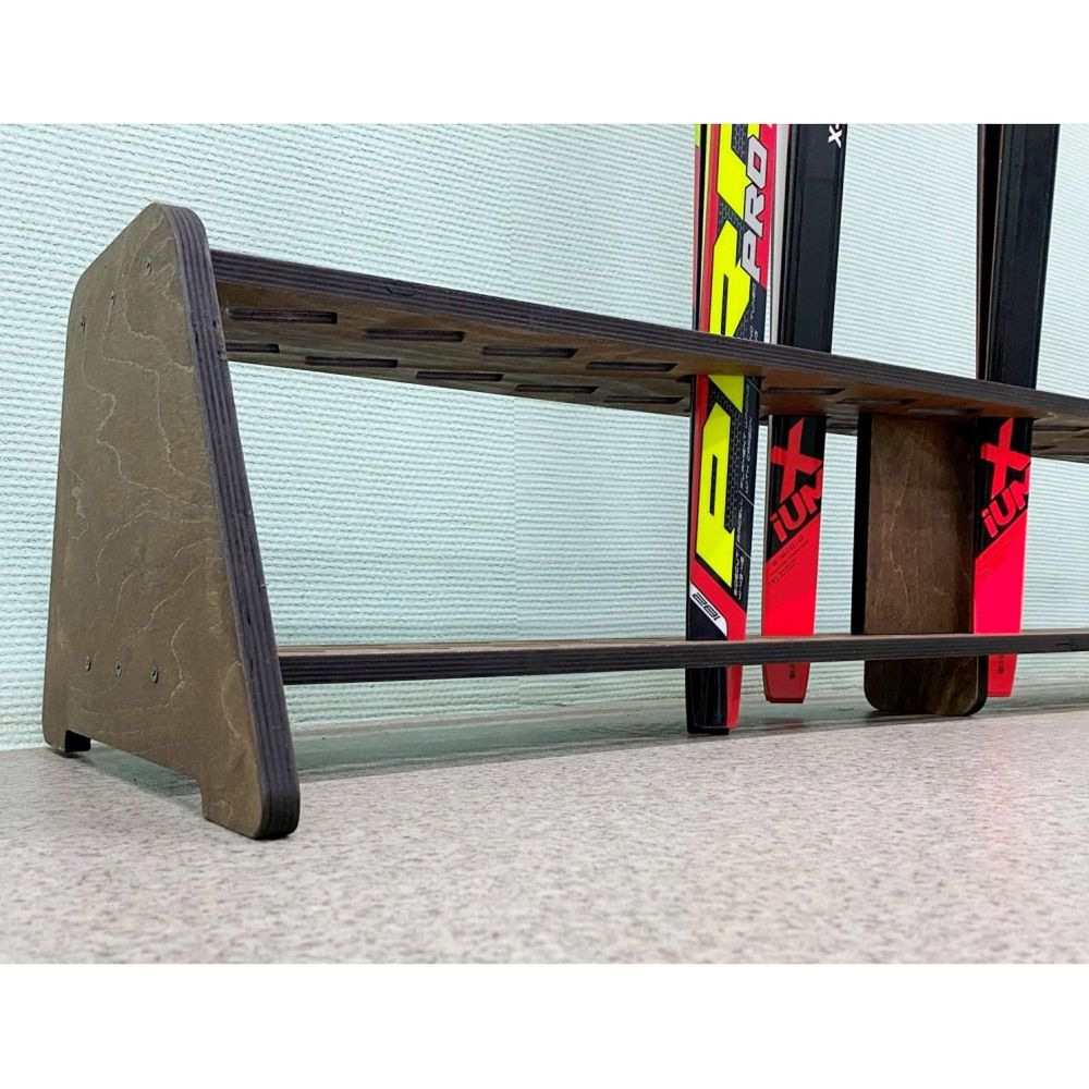 Фанерная тумба для беговых лыж, двухрядная 27х128х40см  FL-26