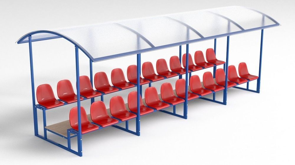 Трибуна с навесом (6,5х2 м, с 24 посадочными местами)  Pioner A13587