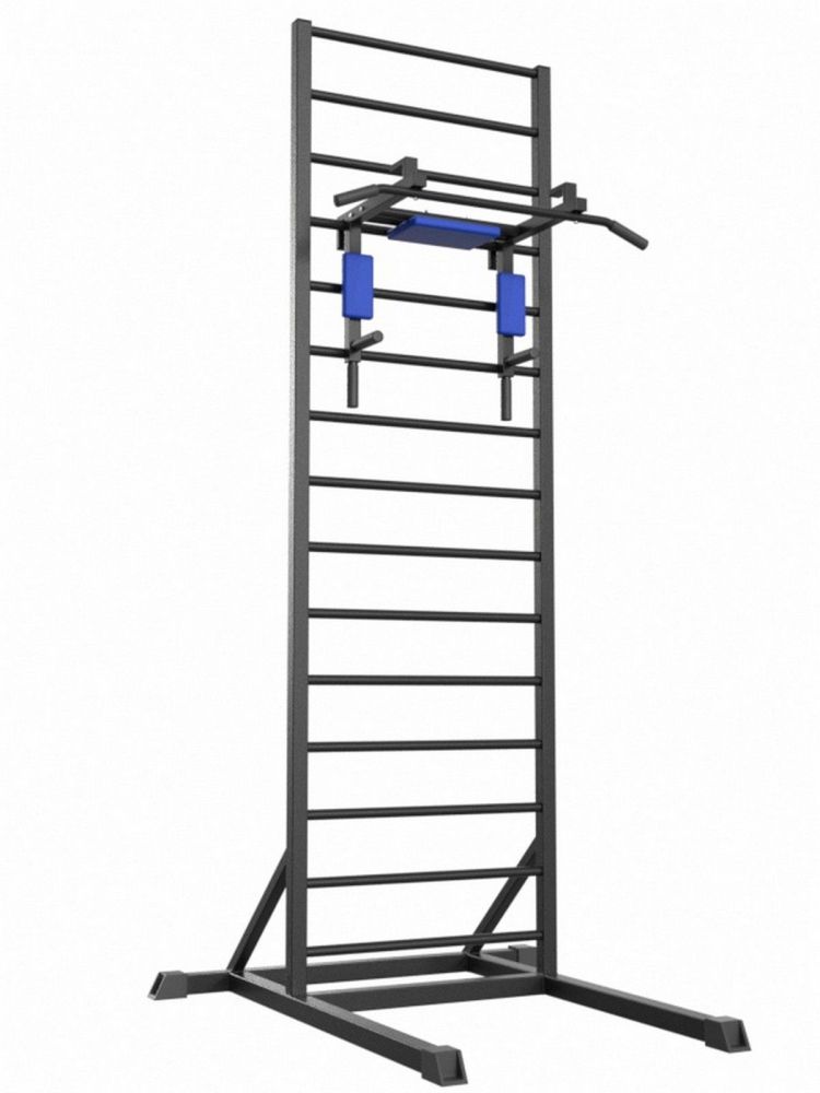 Шведская стенка напольная цельносварная с брусьями 3 в 1 Pioner A16192