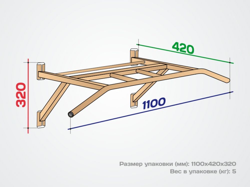 Турник настенный Классик 3, белый