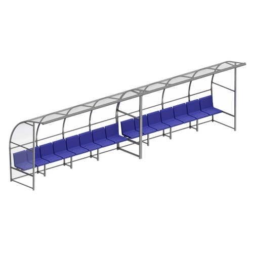 Скамейка для запасных игроков с навесом на 10 посадочных мест Pioner A14457