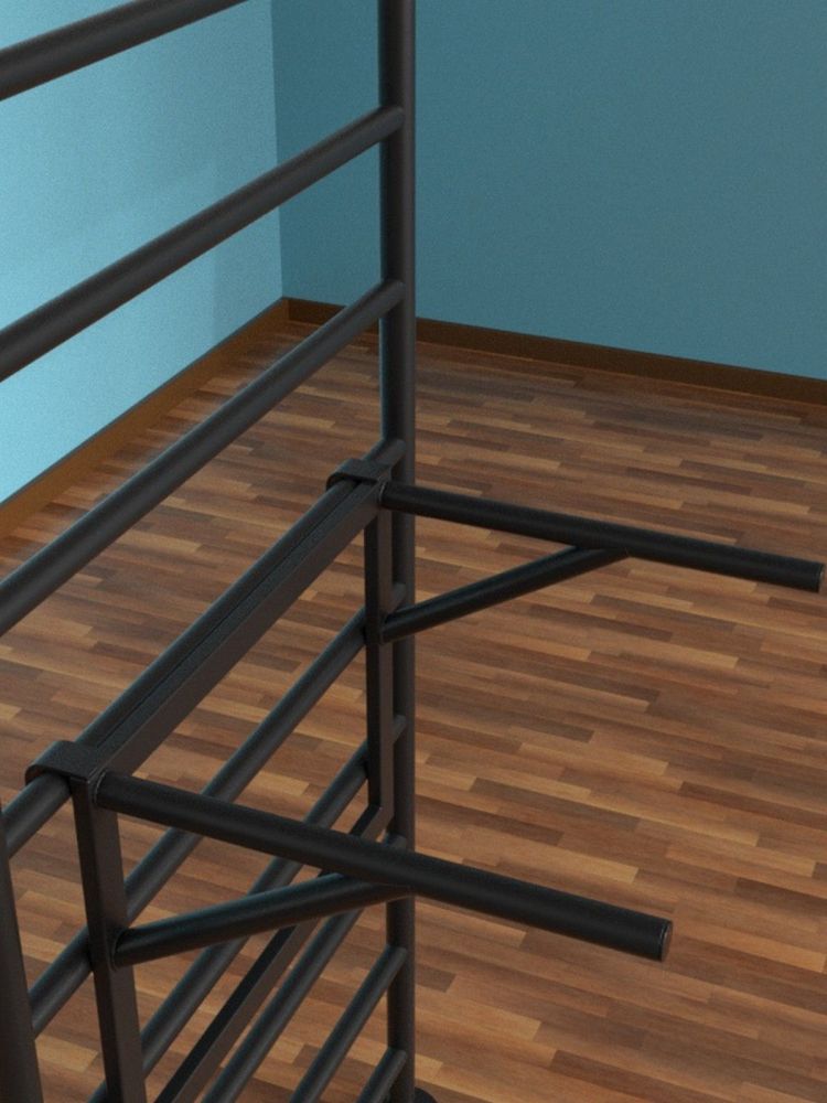 Шведская стенка враспор с регулировкой высоты  с брусьями  Pioner A16162