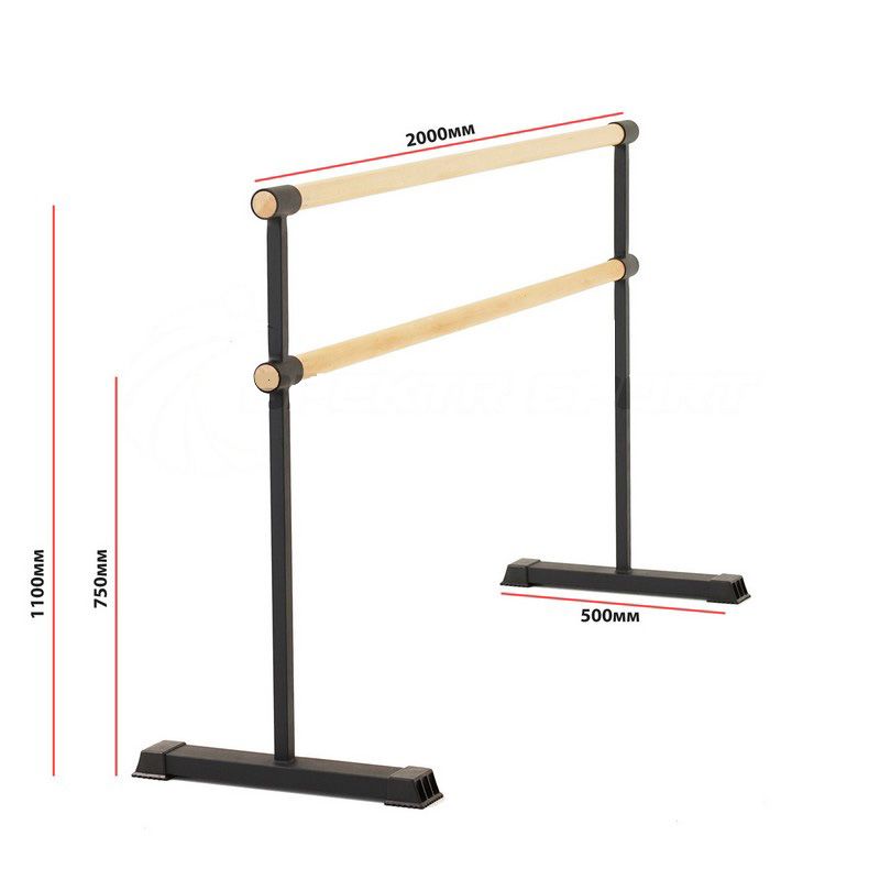 Переносной хореографический станок двухрядный (опоры - нерж. сталь)  Поручни -нерж. сталь Pioner A14046