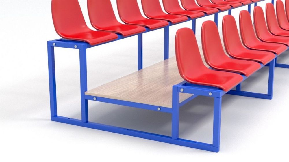 Трибуна с пластиковыми сидениями двухрядная  Pioner A13586