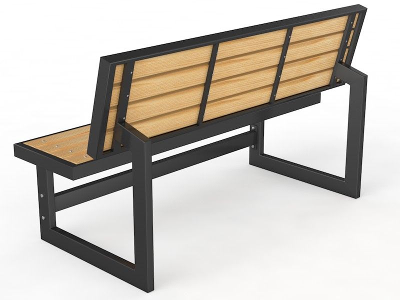 Уличная скамейка со спинкой Парк, длина 1500 мм  Pioner A10941