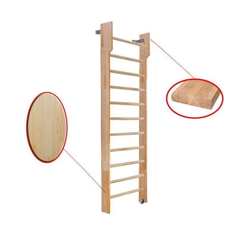 Стенка гимнастическая 2400х800 с турником (щит.сосна)  Pioner A15793