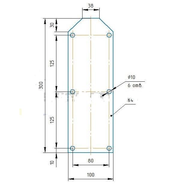 Кронштейн пристенный  однорядного балетного станка  Pioner A14185