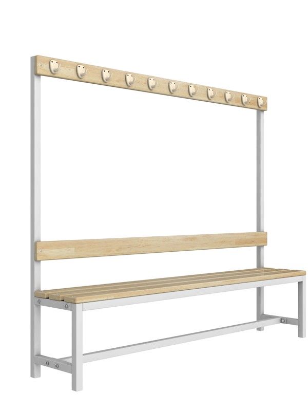 Скамейка для раздевалки c вешалкой односторонняя разборная, 250см  Pioner A16275