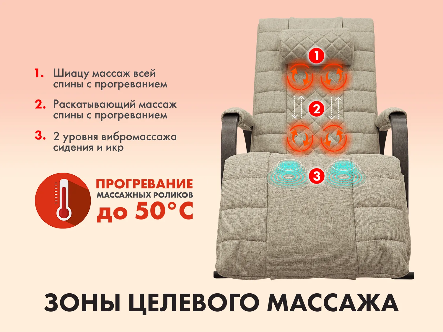 Массажное кресло-качалка FUJIMO SOHO DELUXE Бежевый