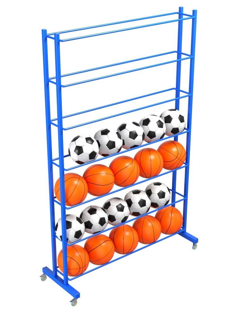 Стеллаж для мячей односторонний 200х160х35 на 42шт. Pioner A13574